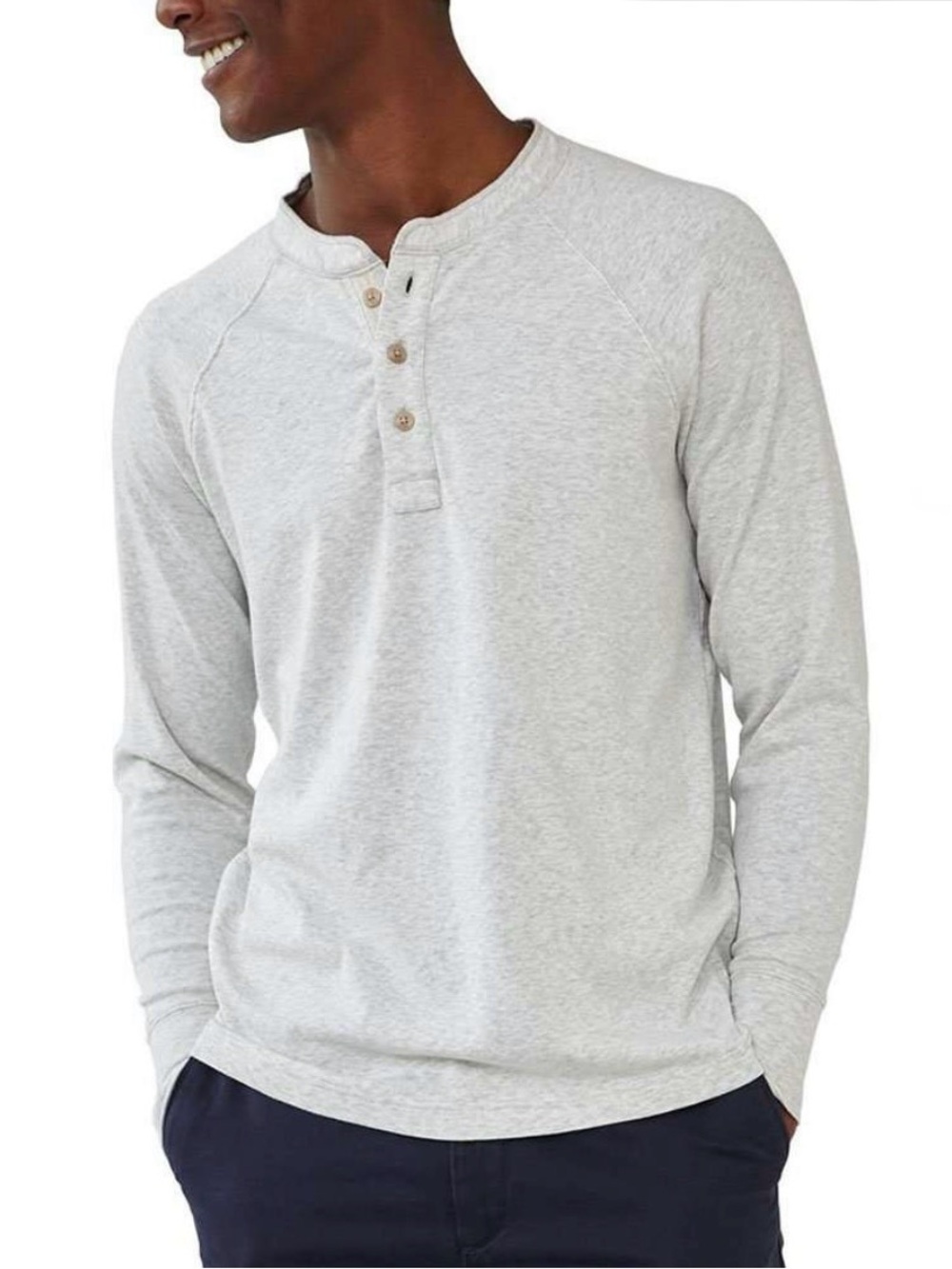 NWT The Normal Brand Puremeso Everyday Henley Men's XL Stone Long Sleeve Casual